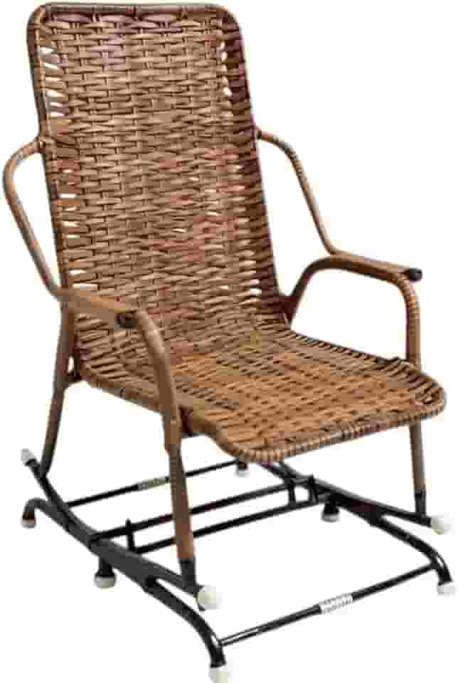 Cadeira de Balanço Reclinável em Fibra Sintética com Estrutura de Aço – Conforto e Estilo para Varanda e Jardim