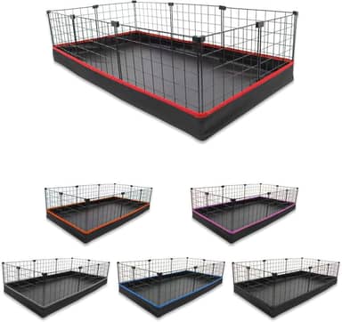 Cercado Aramado Pet Porquinho da Índia 60x120 com Bandeja Higiênica Tapete Impermeável Fácil de Limpar Cercadinho Coelho Proteção Filhotes de Cachorro
