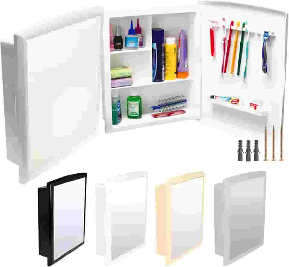 Armario Para Banheiro Grande Com Espelho Espaçoso Imperial Luxo (Branco)