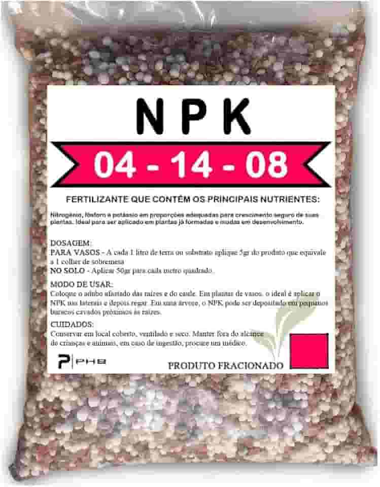 Adubo Fertilizante NPK 041408 Fracionado Hortaliças Flores Suculentas Rosas do Deserto Jardins (500, Gramas)