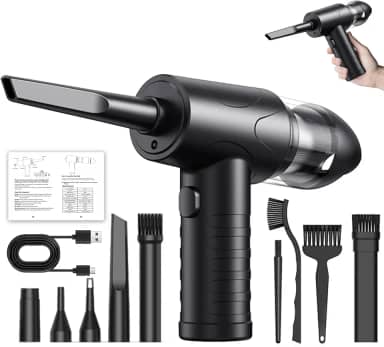 Espanador De Ar Comprimido, Luz LED De Espanador De Ar Elétrico, Limpador De Teclado Para Escritório, Soprador De Ar Recarregável Para Computador, PC, Filtro De Ar Condicionado