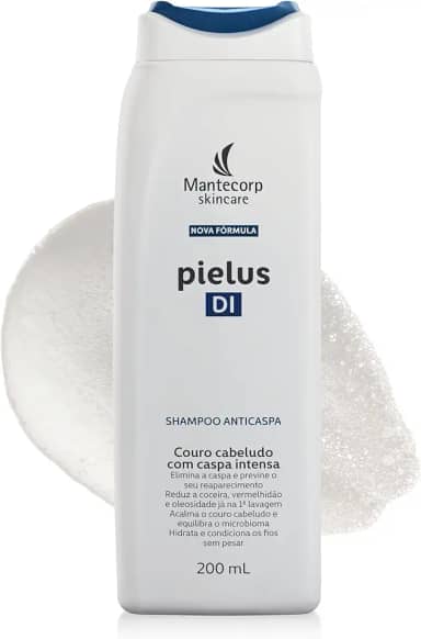 Shampoo Anticaspa Pielus Di - 200ml - Limpeza e Auxílio no Controle da Caspa - Sensação Refrescante e Conforto para o Couro Cabeludo - Mantecorp