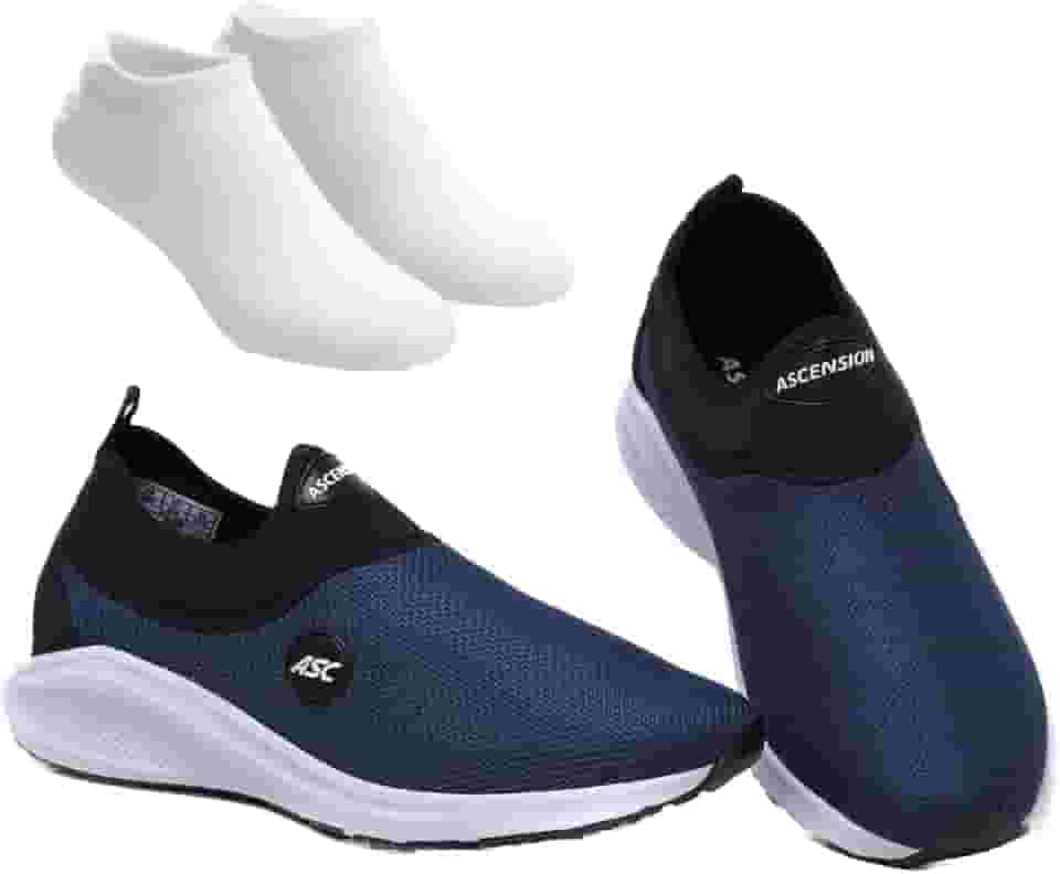 Tênis Ortopédico Unissex Ascension + Meia Branca | Estilo Tipo Meia – Leve, Confortável, Calce Fácil | Ideal para Caminhada, Academia e Uso Diário