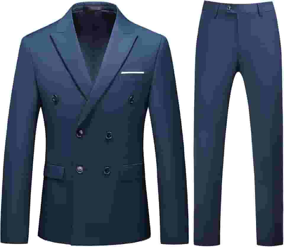 Conjunto de terno masculino slim fit, 2 peças, blazer trespassado, smoking, casual, casamento, casual, negócios