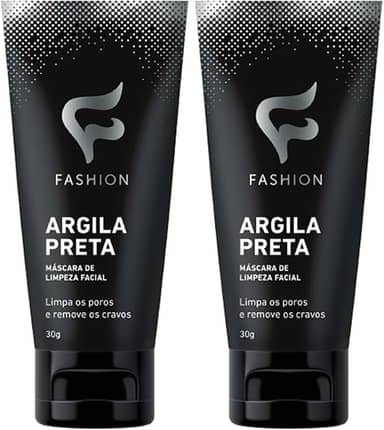 Argila Preta 30g (Máscara de Limpeza Facial) Fashion | Kit 2 Bisnagas
