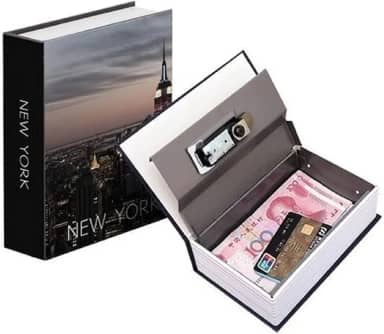 Cofre Camuflado Grande Chave Formato Livro Porta Joias Dinheiro Modelo New York