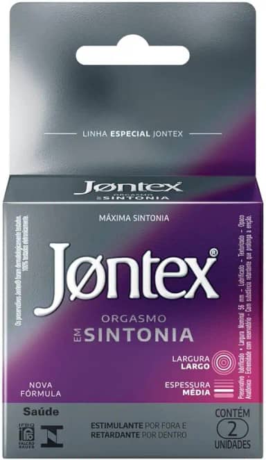 Preservativo Camisinha Jontex Orgasmo em Sintonia - 2 Unidades