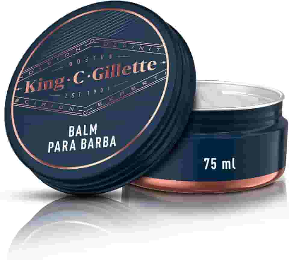 KING C. GILLETTE, Bálsamo para Barba 75ml, produtos para barba, cuidado da barba para Homens, Barba hidratada e definida