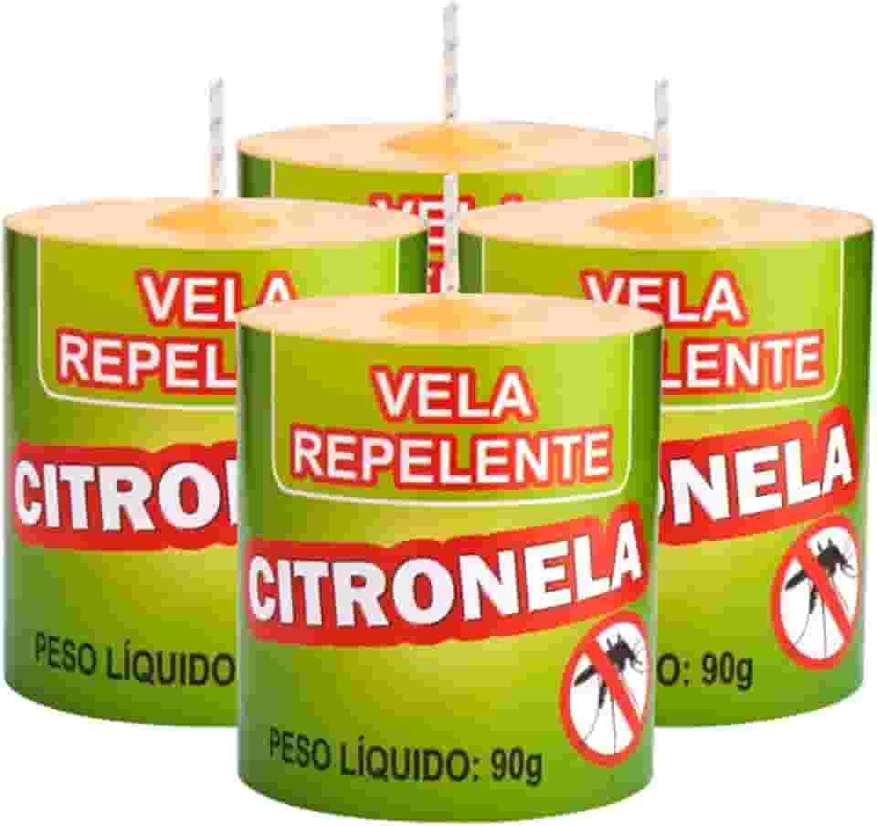 Kit 12 Velas de Citronela Aromática 90g Repelente Pernilongo e Mosquito