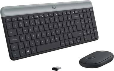 Combo Teclado e Mouse sem fio Logitech MK470 com Design Slim, Digitação e Clique Silencioso, Mouse Ambidestro, Conexão USB e Pilhas Inclusas - Grafite