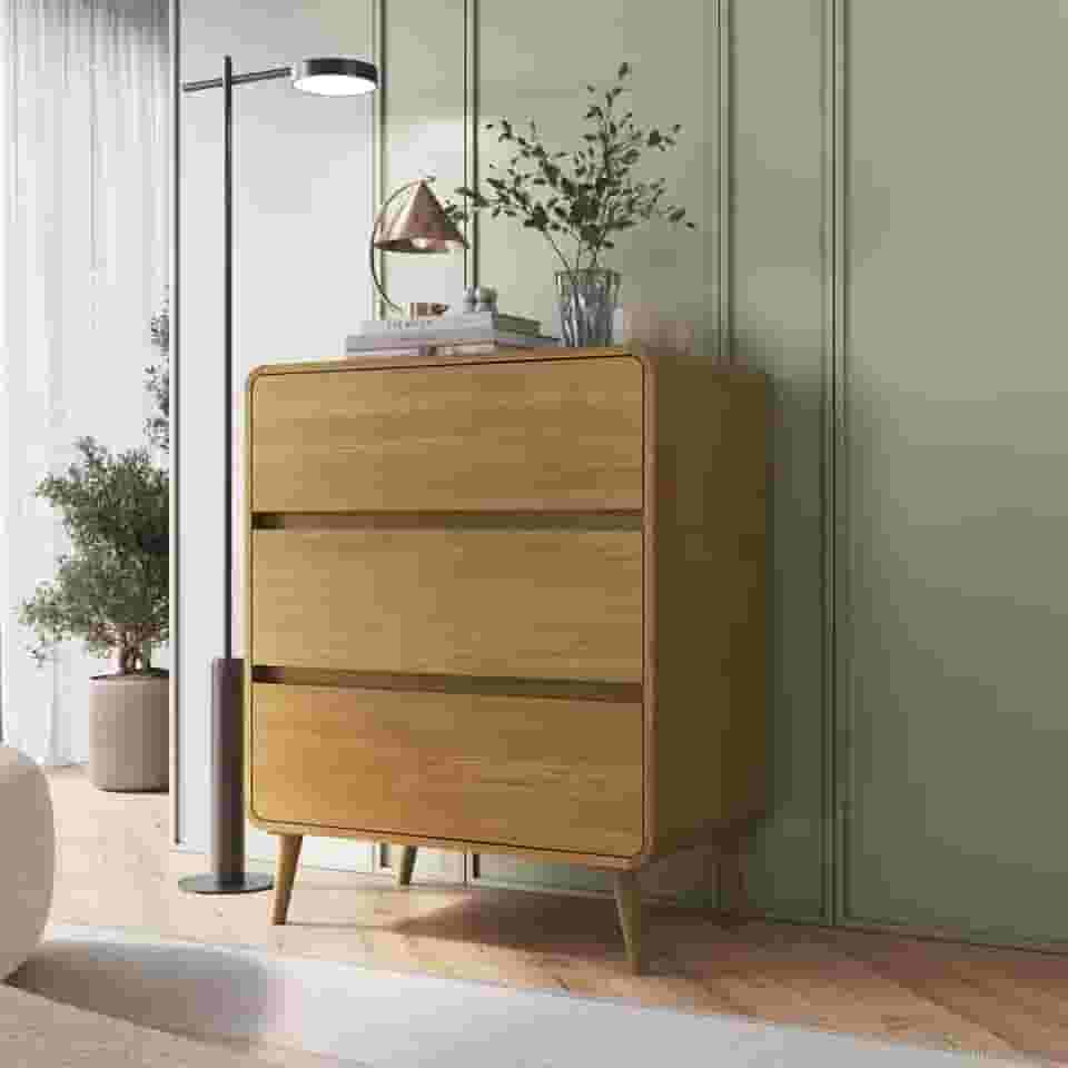 Cômoda Infantil Multiuso 3 Gavetas e Trocador para Quarto de Bebê Estilo Retrô