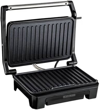 BLACK+DECKER Grill Elétrico com Prensa, com Acabamento Inox, 800W, Modelo G1200, 110V