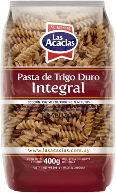 Macarrão de Sêmola de Trigo Durum Integral Fusilli Las Acacias 400g