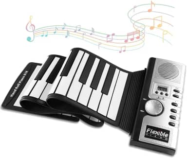 Teclado Musical, Piano, Piano Digital, Teclado 61 Teclas, Teclado Piano, Piano de Enrolar, Piano de Teclado Portátil, 128 Tons Diferentes, Teclado para Iniciantes, Teclado Instrumento, Piano Eletrico