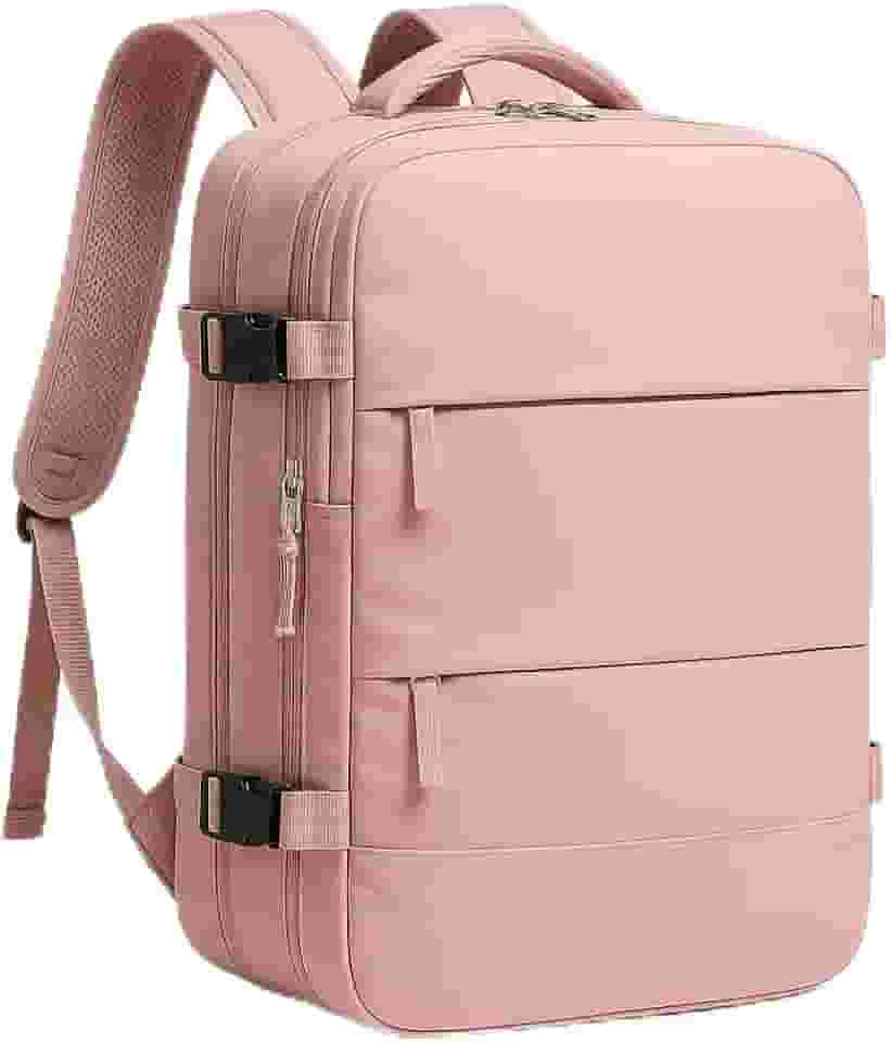 Mochila Executiva de Viagem, Impermeável, Com USB Carregamento de Celular, Comporta Notebook de até 15.6 Polegadas, Grande Unissex, para Esportes e Uso diário, Casual Trabalho Escolar (Rosa)