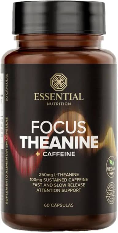 Focus Theanine + Caffeine - 60 Cápsulas - Essential Nutrition