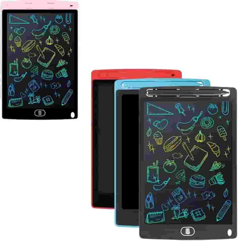 Lousa Magica Infantil Tablet Digital para Desenho com tela LCD ante refelxo Com caneta para Desenhar Resistente Escrita colorida 8,5 polegadas (Preto)