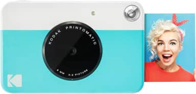 Kodak Câmera Printomatic digital, impressão instantânea colorida fotos autoadesivas 5 x 7,5 cm, Tecnologia de impressão ZINK, 5 MP, Flash, Aceita Cartão MicroSD, Azul