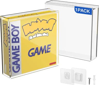 CaSZLUTION Video Game Box Protector Case for GB /GBC /GBA Games, 3MM Clear Acrylic Display Case with Wall Mount Compatible With Nintendo Game Boy, Game Boy Color & Gameboy Advance Game Box (Pack of 1)