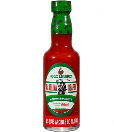 Molho Pimenta Carolina Reaper Legitima 60ml - Fogo Mineiro
