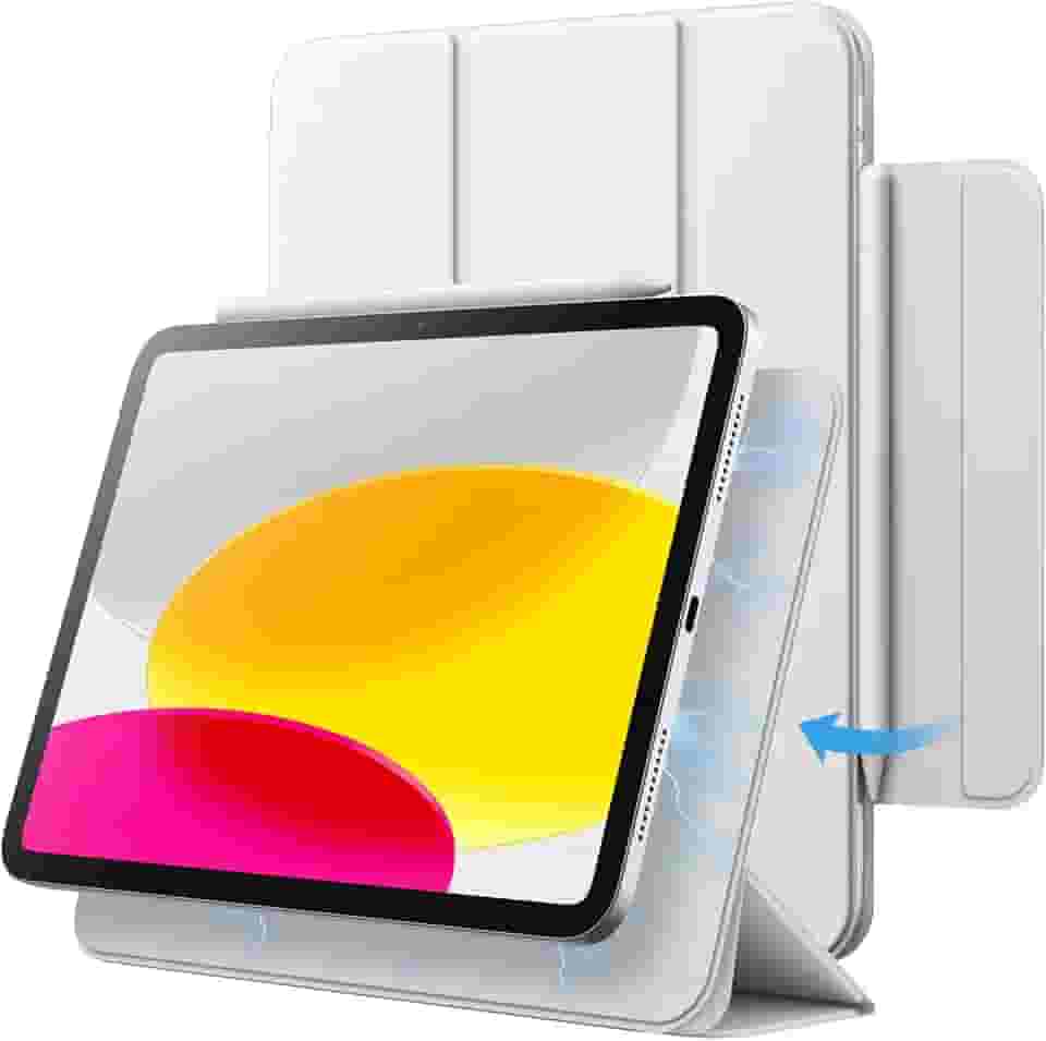 JETech Capa Magnética para iPad (A16) 11ª/10ª Geração (2025/2022), Fixação Magnética, Case Fina para Tablet com Despertar/Sono Automático (Branco)