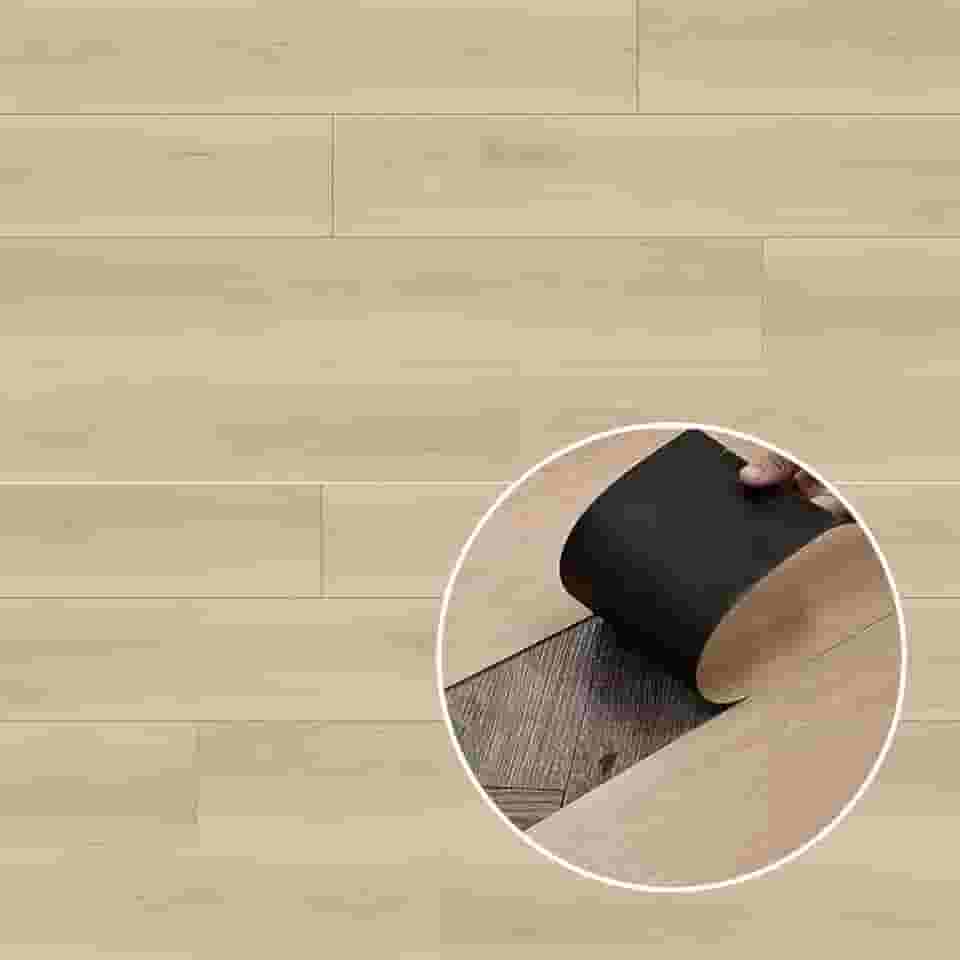 Piso Vinílico Auto Adesivo Régua Madeira Manta Caixa 5m² Bege Liso - Brinovar