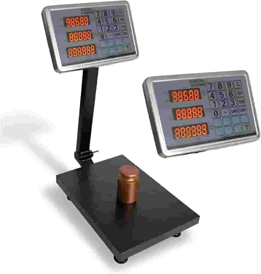 Balança De Plataforma Digital 200kg C/coluna 40x30 + Nf Vermelho