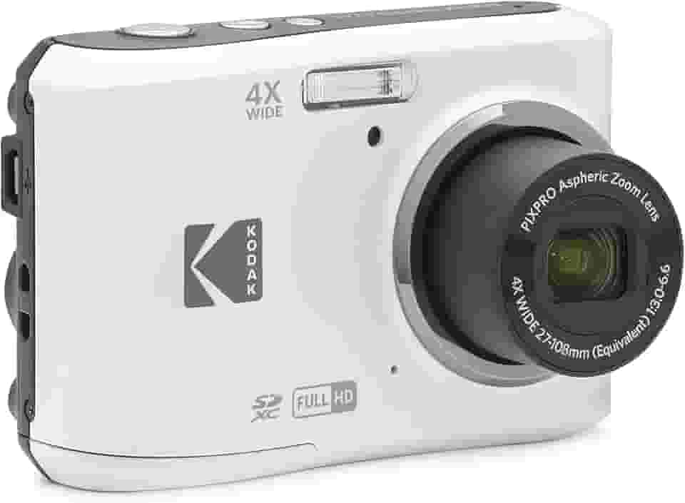 KODAK Câmera digital PIXPRO Zoom FZ45-WH de 16 MP com zoom óptico de 4X, ângulo amplo de 27 mm e tela LCD de 2,7 polegadas (branca)
