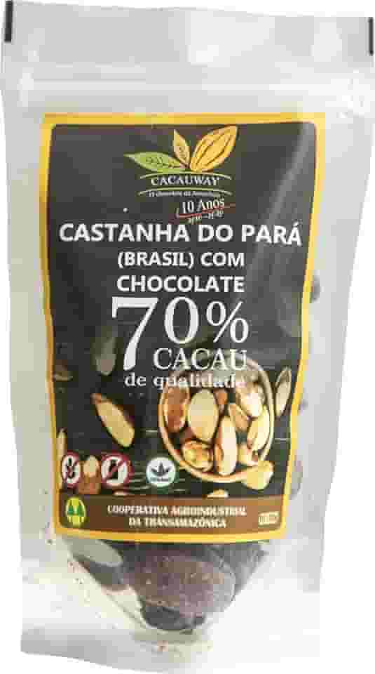 Castanha do Pará (Brasil) com chocolate 70% cacau - Cacauway - 120 g