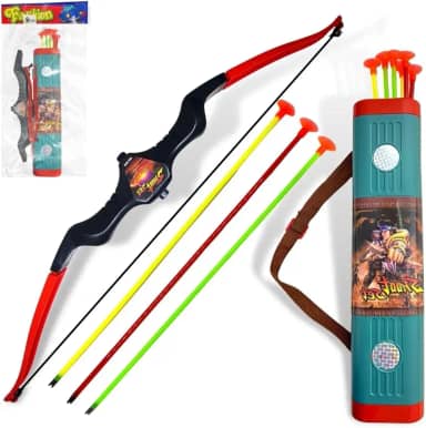 Kit Arco e Flecha Infantil com Aljava, 64cm, 6 Flechas com Ventosa, Brinquedo para Crianças +5 Anos