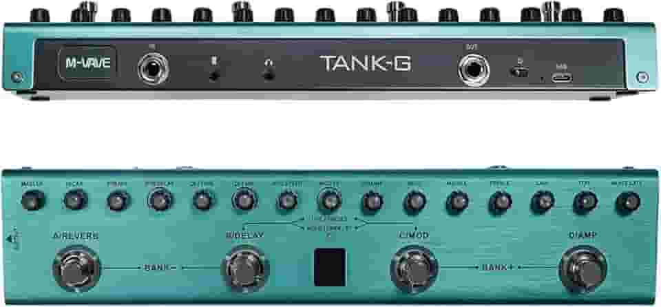 Pedal de Guitarra Multi-Efeitos Tank G, Effects pedaleira guitarra Reverb Delay MOD AMP Bateria lítio cuvave/mvave Recarregável, 36 Presets, 9 amp, 8 IR Cab Slots, 3 Simulação, Delay, Reverb Efeitos