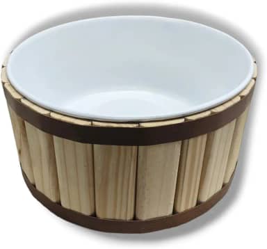 Tina Escalda Pés em Pinus Natural - bacia em pintura premium Branca