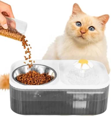 Fonte Bebedouro Automático para Gatos e Cães 3L - com Filtro de Carvão Ativado e Bomba Submersa Ajustável | Água Oxigenada, Econômico 2W | Bebedouro para Gatos, Fonte de Água pra Gato, Pet (branco)