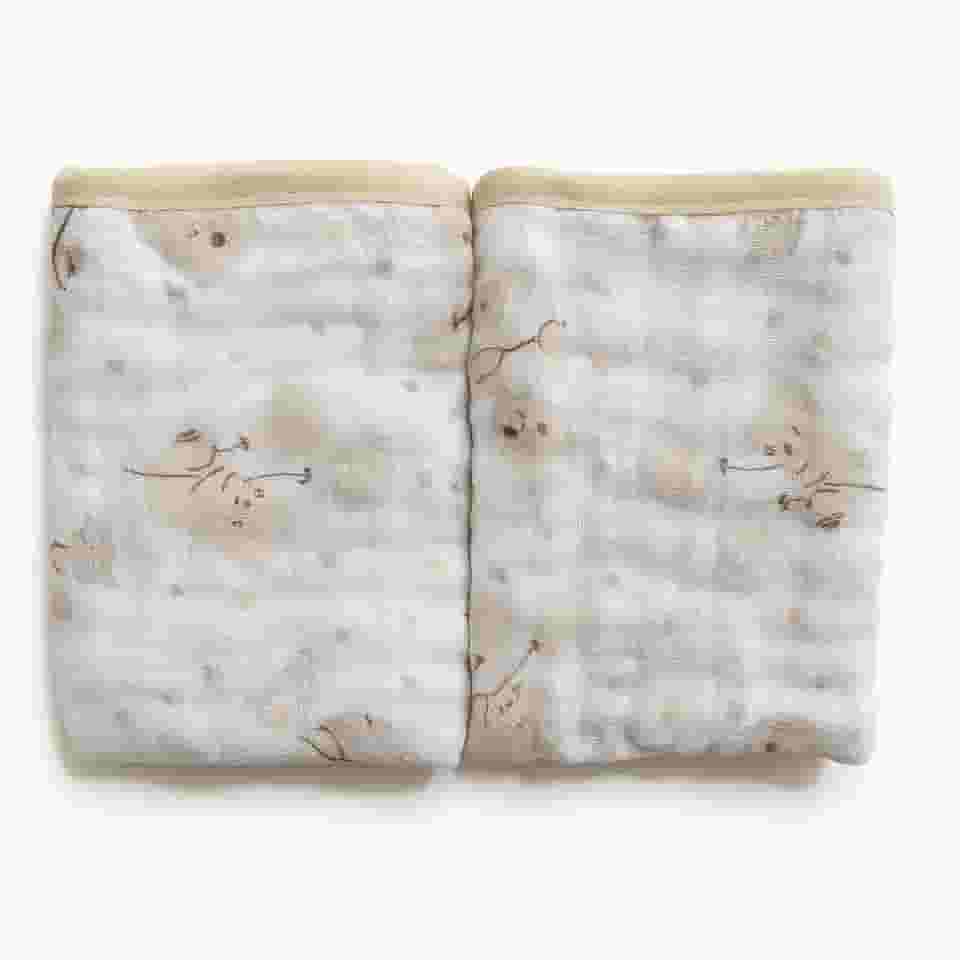 Kit 2 Paninhos de Boca Soft Bebê 100% Algodão 40x20cm – Toalhinha Absorvente, Suave e Confortável para Recém-Nascido (Creme/Branco)