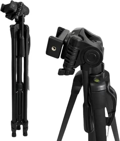 Tripe Universal 1,80M preto para Câmeras Fotográficas com suporte para celular