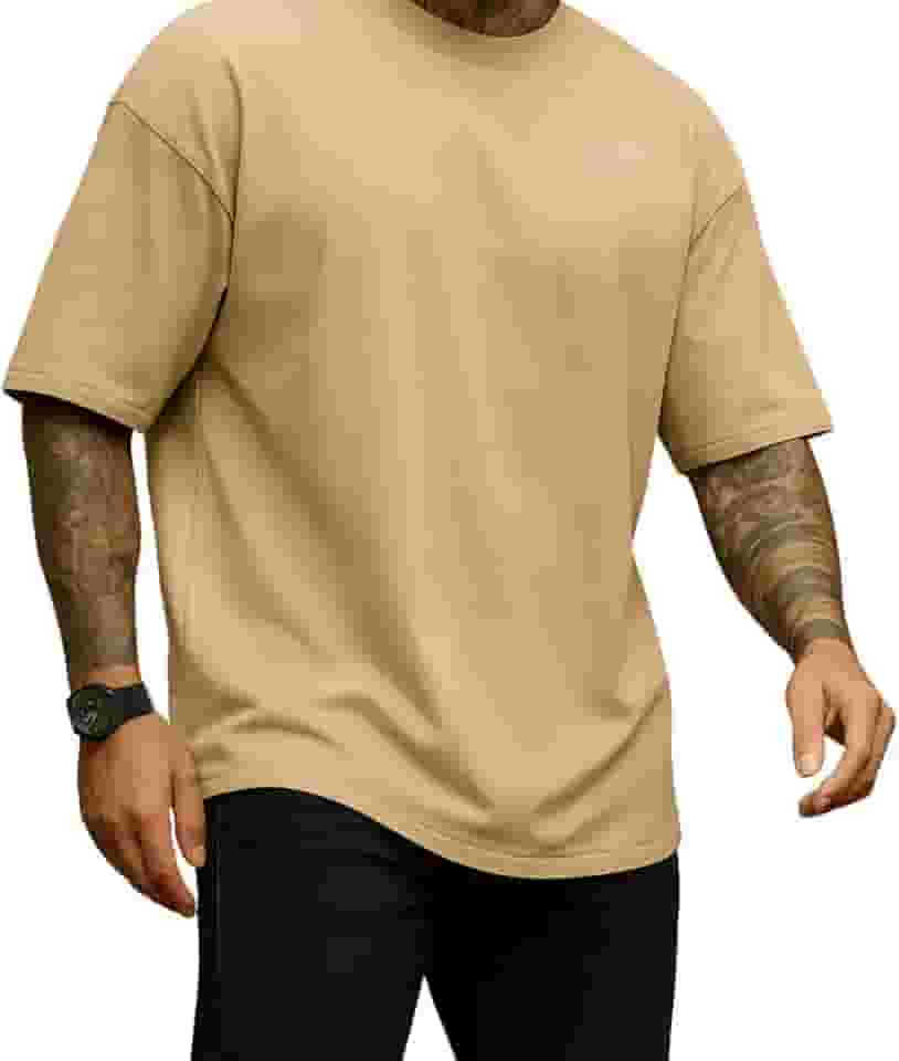 Camiseta Oversized Masculina Lisa Em Algodão Premium Gola Redonda e Corte Amplo
