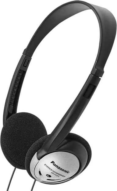 Panasonic Fones de ouvido supra-auriculares leves com XBS RP-HT21 (preto e prata)