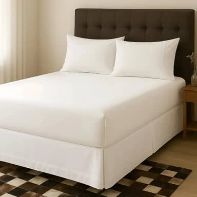 Saia para Cama Box Queen Size, Percal 180 Fios, Branca, 1,98m x 1,58m x 0,35m (BRANCO)