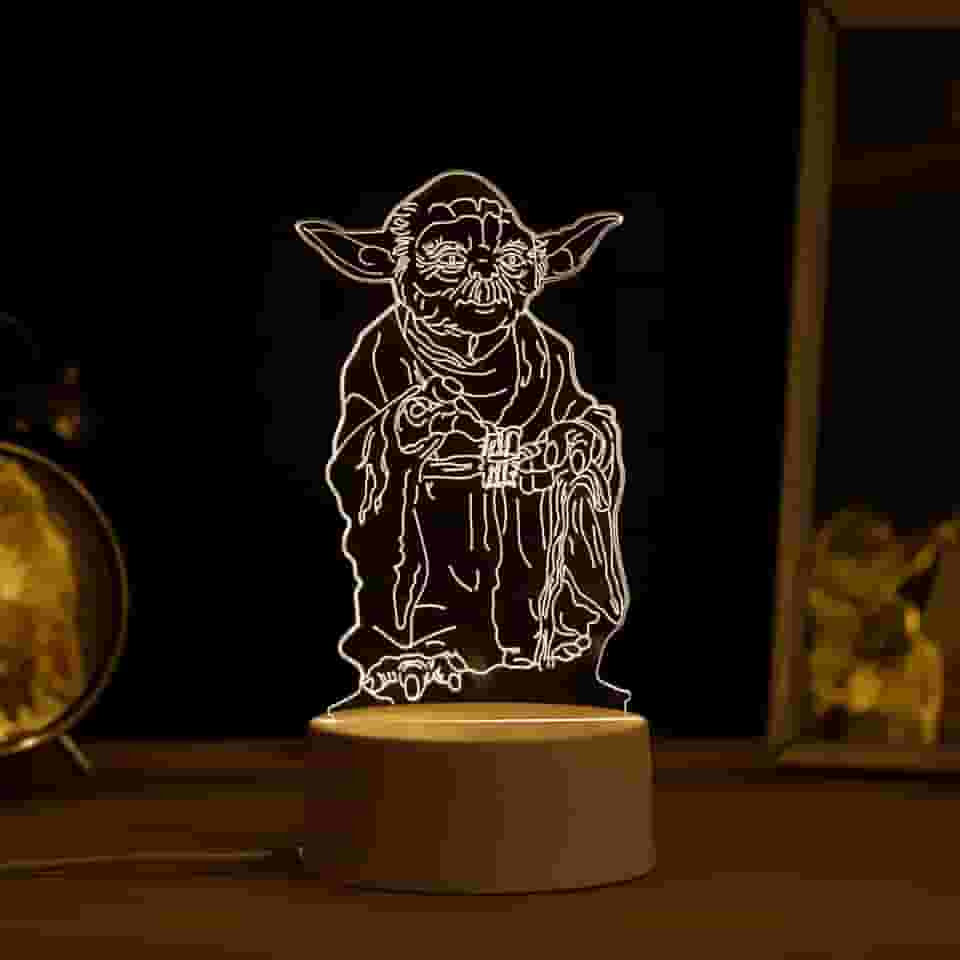 PopLumos - Luminária led 3d, mestre yoda, star wars