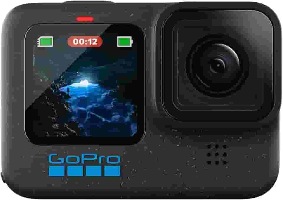 GoPro HERO12 BLACK - à Prova D'água com 5.3K60, 27MP, Vídeo + Foto HDR, HyperSmooth 6.0, Trava de horizonte 360°, Live + webcam, Áudio por Bluetooth, Bateria enduro, QUIK