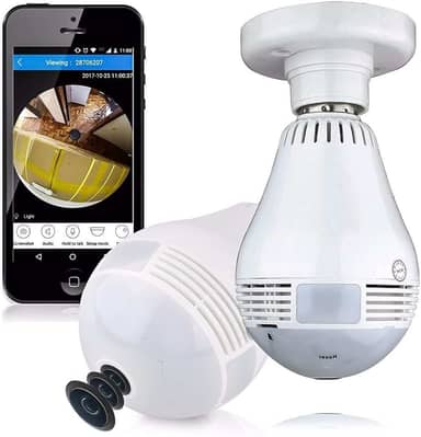 Lampada Camera espiã Ip Led Wifi Hd Panorâmica 360º