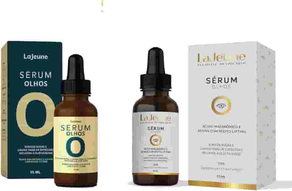 Serum Olhos + Ácido Hialurônico + Ativos com Efeito Lifting - 99% Ingredientes Naturais - Reduze rugas + atenua olheiras + Melhora a elasticidade – Textura ideal pre-maquiagem -15 ml