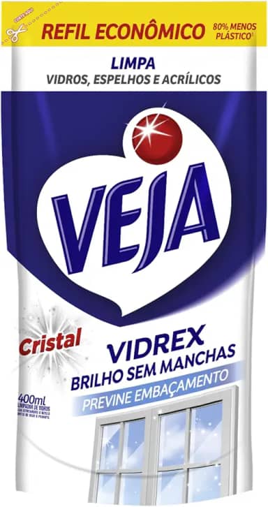 Limpa Vidros Veja Vidrex Cristal Refil 400ml