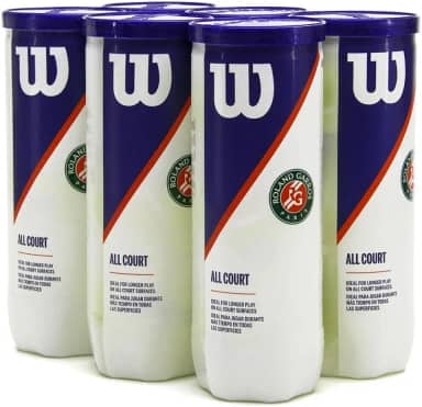 Bola de Tênis Wilson Roland Garros All Court - Pack com 6 Tubos