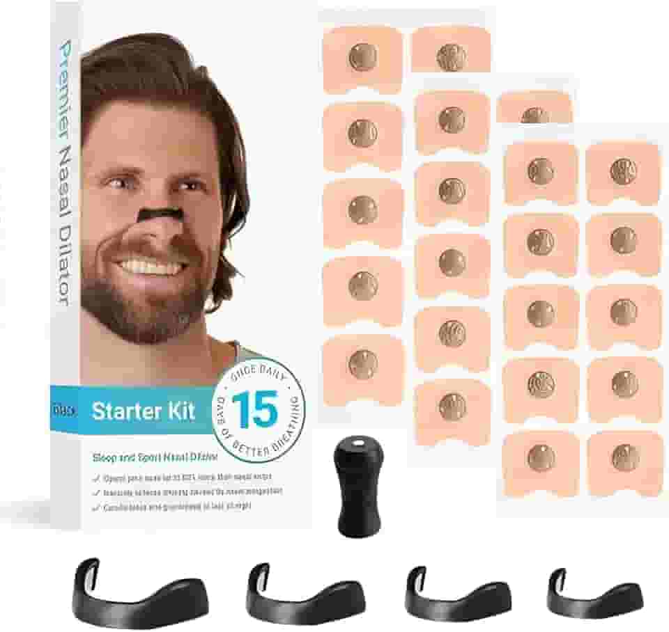 Expansor Nasal Magnético Anti-Ronco – Dilatador com Clipe e Tiras para Sono Silencioso, Alívio da Congestão, Respiração Melhorada e Uso em Esportes - SORTIDO