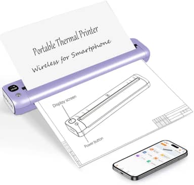 Rongta Impressora portátil sem fio para viagens, Bluetooth WiFi, impressoras térmicas sem tinta para 21,6 cm x 28 cm, letra EUA e tamanho A4, compatível com Android, iOS, telefone, Mac, Windows