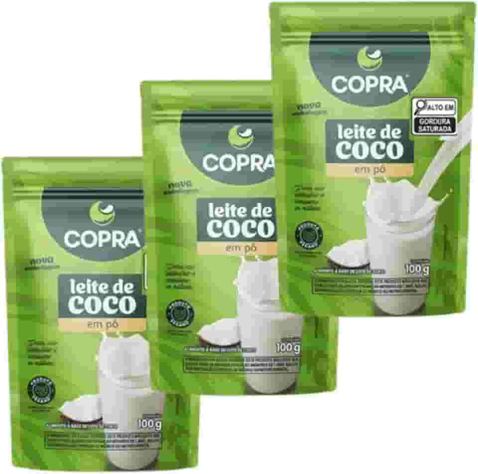 Kit 3x Leite de Coco em Pó Vegetal Natural 100g Copra