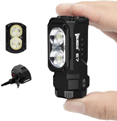 WUBEN E7 1800 Lumen Mini Lanterna Recarregável com Ímã - Lanterna EDC Super Brilhante de 6 Modos, LED Recarregável Tipo C; Lanterna de Bolso IP68 para Uso de Farol, Resgate, Camping