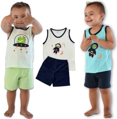 Kit 3 Pijamas Infantis Verão Presente dia Das Crianças