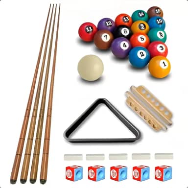 4 Tacos Sinuca + Taqueira + Jogo De Bolas + Triângulo + Giz